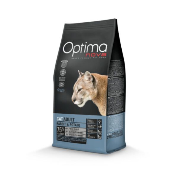 Optimanova Cat Adult Rabbit & Potato 8 kg - karma bezglutenowa dla kotów dorosłych z królikiem