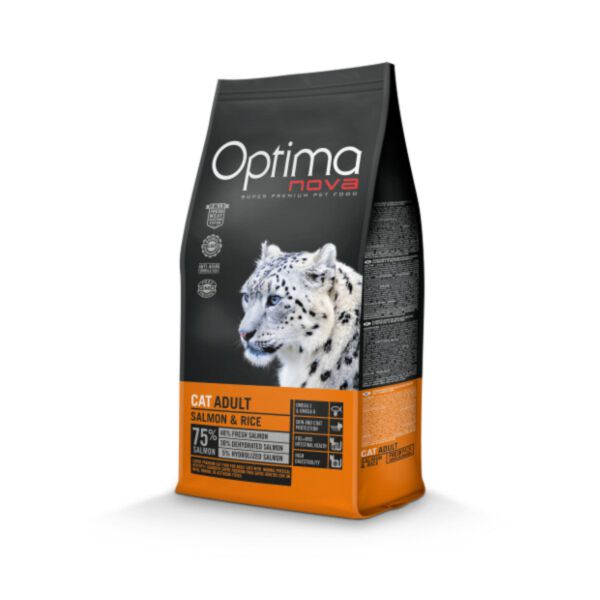 Optimanova Cat Adult Salmon & Rice 8 kg - karma dla kotów dorosłych z łososiem