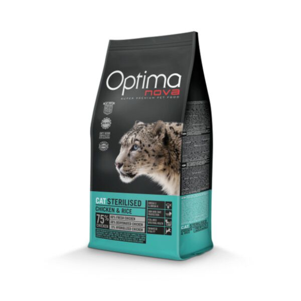 Optimanova Cat Adult Sterilised Chicken & Rice 2 kg - karma dla kotów sterylizowanych