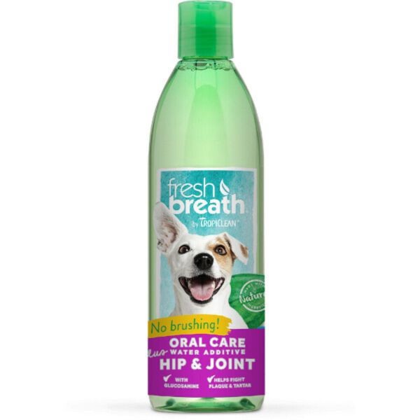 Tropiclean Fresh Breath Water Additive Hip Joint 473ml - naturalny dodatek do wody z glukozaminą, do higieny jamy ustnej u psów i kotów