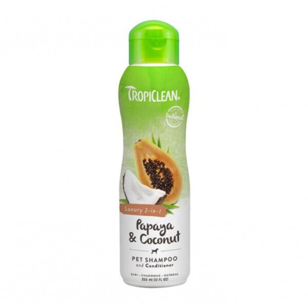 Tropiclean Papaya Coconut Shampoo 355 ml -szampon i odżywka w jednym dla psów i kotów
