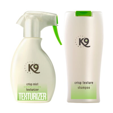 K9 Crisp Texture zestaw kosmetyków dla ras szorstkowłosych szampon + odżywka
