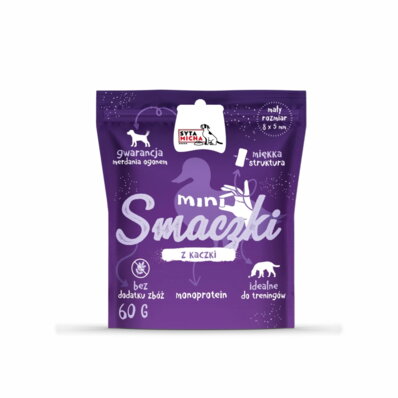 Syta Micha Mini smaczki z kaczką 60 g - małe, miękkie przysmaki treningowe dla psów 1