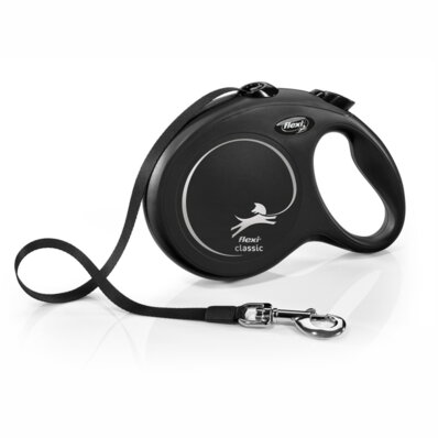 Flexi - smycz automatyczna NEW CLASSIC taśma L, 5m czarna 1