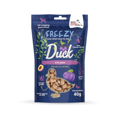 Syta Micha FREEZY Duck 40 g - liofilizowane przysmaki dla psa Kaczka ze śliwką