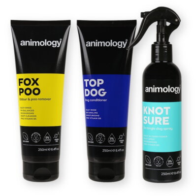 Animology zestaw kosmetyków dla psów długowłosych do usuwania uporczywego brudu, 3x250 ml