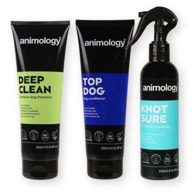 Animology zestaw kosmetyków dla psów długowłosych głęboko oczyszczający, 3x250ml