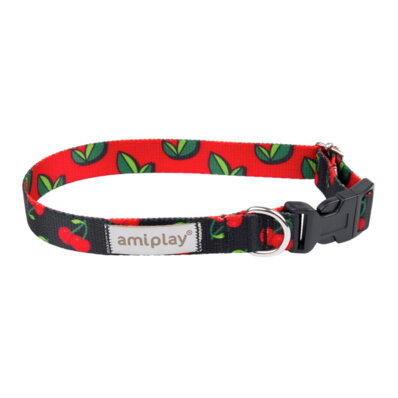 Amiplay BeHappy - obroża regulowana Cherry