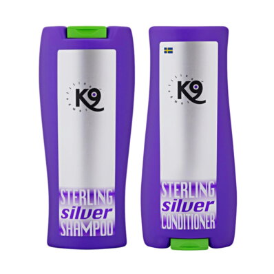K9 Sterling Silver zestaw kosmetyków do białej i srebrnej sierści szampon + odżywka, 2x300 ml