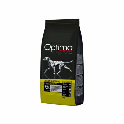 Optimanova Adult Digestive Rabbit with Potato 2 kg - karma bezglutenowa lekkostrawna dla dorosłych psów średnich i dużych ras