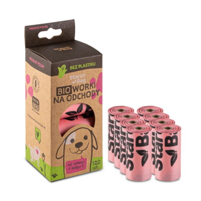 Starchbag - kompostowalne BIOworki na odchody 8 rolek x 15 szt