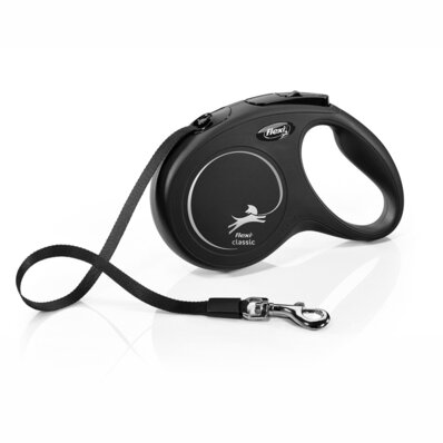 Flexi - smycz automatyczna NEW CLASSIC taśma M, 5m czarna 1