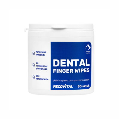 Recovital Dental Finger Wipes 50 szt. - chusteczki do czyszczenia zębów dla psów i kotów