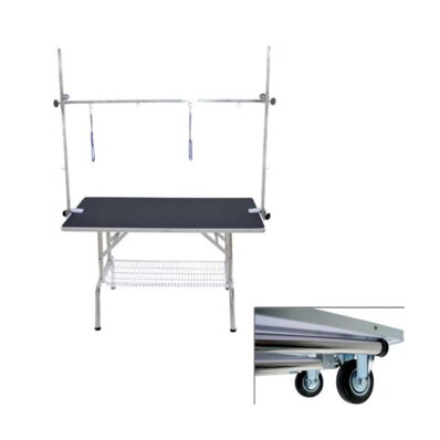 Chadog - stół groomerski składany z kołami 110x60x66 z wysięgnikiem