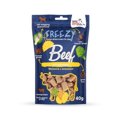Syta Micha FREEZY Beef 40 g - liofilizowane przysmaki dla psa wołowina z ananasem 1