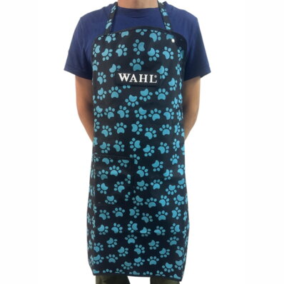 Wahl fartuch ochronny - czarny w niebieskie psie łapki