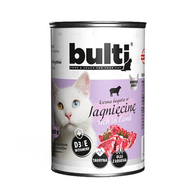 Bulti - karma mokra dla kota bogata w jagnięcinę - puszka 400 g