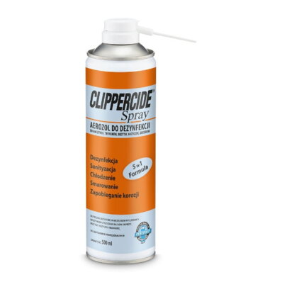 Clippercide 5 w 1 - spray do dezynfekcji, oliwienia i ochrony ostrzy 1