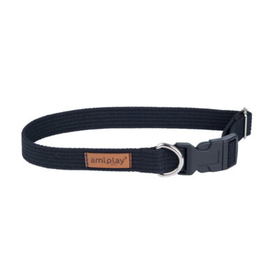 Amiplay Cotton - obroża regulowana dla psów czarna 1