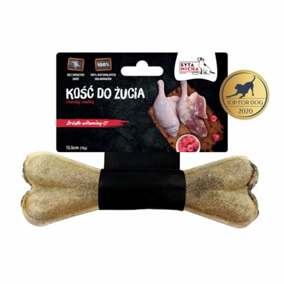 Syta Micha kość do żucia z kaczką i malinami 13,5 cm - gryzak dla psa 1