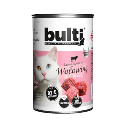 Bulti - karma mokra dla kota bogata w wołowinę - puszka 400 g
