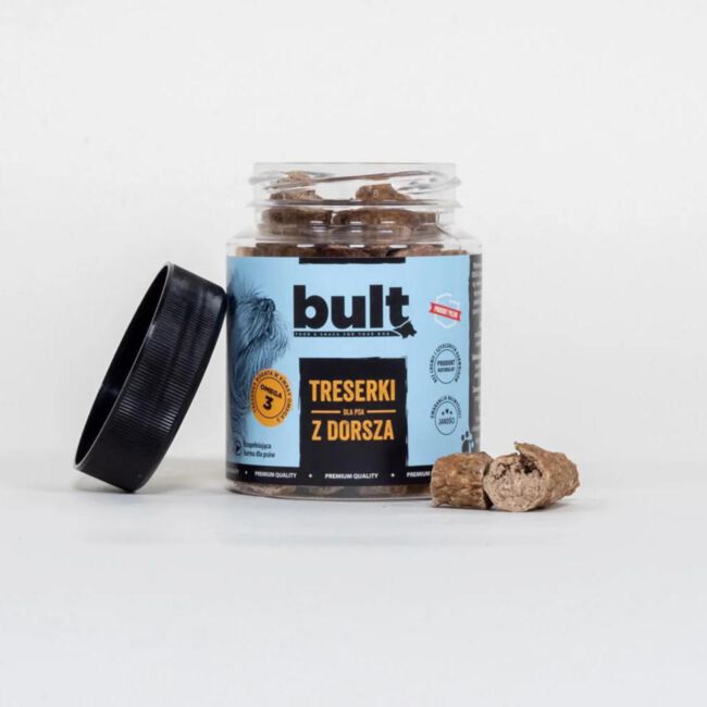 Bult - Treserki z Dorsza 250 g - suszone treserki w słoiczku dla psa-113932