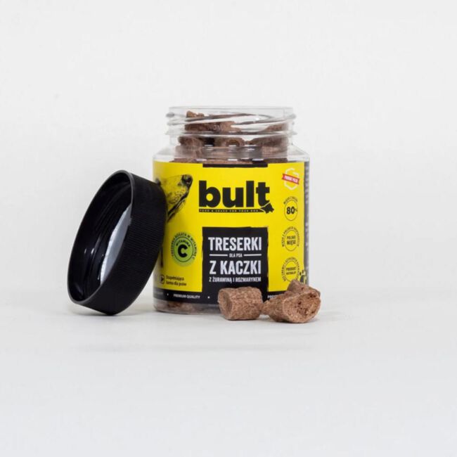 Bult - Treserki z Kaczki 150 g - suszone treserki w słoiczku dla psa
