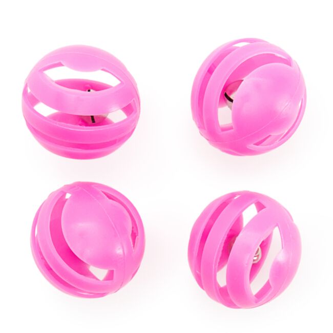 Chadog zabawka dla kota - 4 piłki 3,5 cm z dzwoneczkami różowe