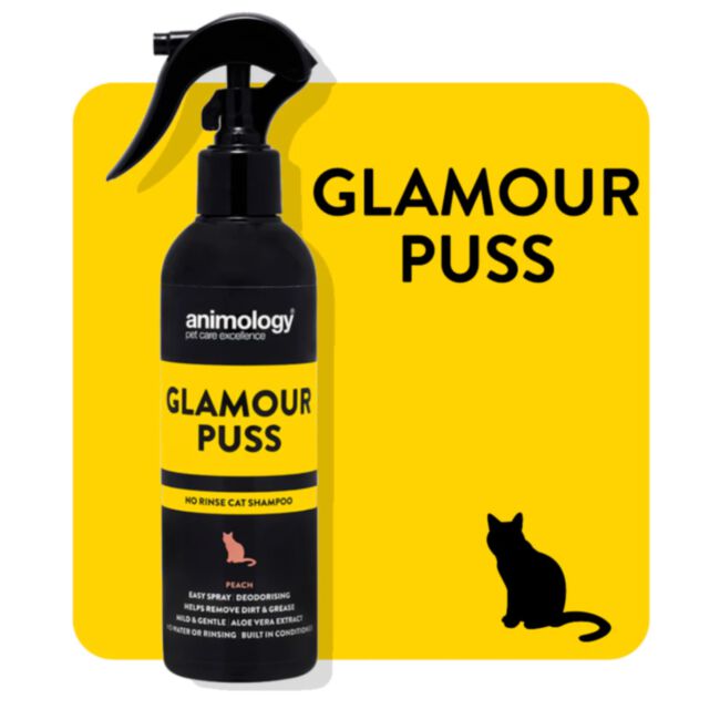 Animology Glamour Puss No Rinse Cat Shampoo 250 ml - szampon bez spłukiwania dla kotów o zapachu brzoskwini w sprayu
