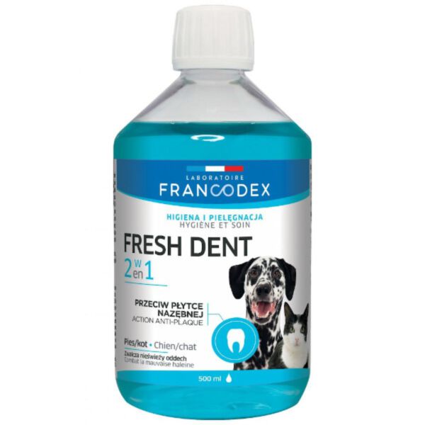 Francodex Fresh Dent płyn do higieny jamy ustnej dla psów i kotów 500 ml