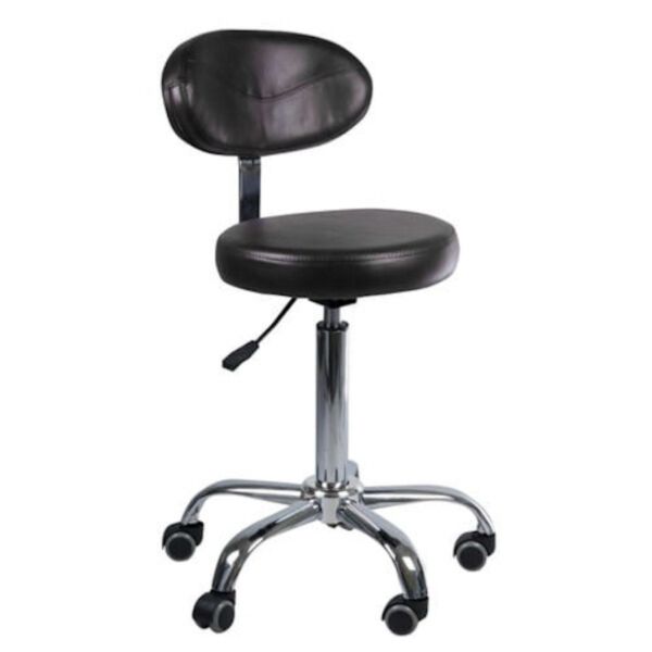 Krzesło groomerskie Hocker z oparciem- czarne 