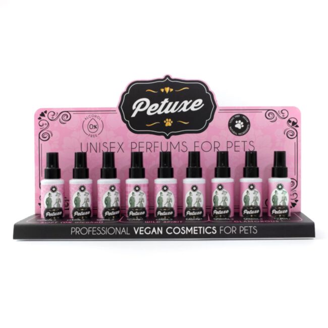 Petuxe Perfume Set 9 x 100 ml - zestaw perfum dla psów z ekspozytorem