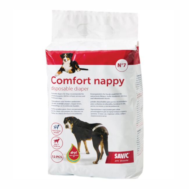 Savic Comfort Nappy - pieluchy dla psa 12 szt. rozmiar 7
