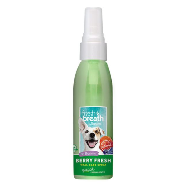 Tropiclean Fresh Breath Oral Care Spray Berry Fresh 118ml - preparat dla psów odświeżający oddech o smaku jagody i truskawki